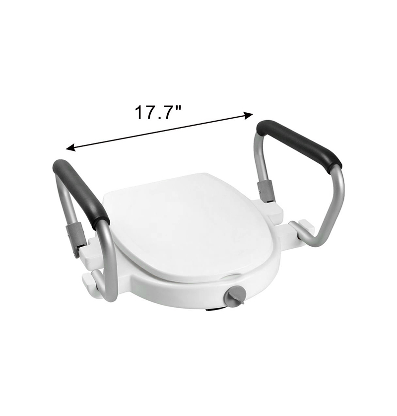E-Z-slot voegt 4 'hoogte toe Verhoogde toiletbril met handgrepen en deksel